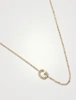 Love Letter 14K Gold G Initial Pavé Diamond Necklace