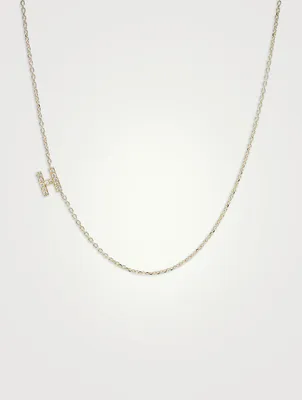 Love Letter 14K Gold H Initial Pavé Diamond Necklace