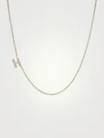 Love Letter 14K Gold H Initial Pavé Diamond Necklace