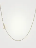 Love Letter 14K Gold I Initial Pavé Diamond Necklace