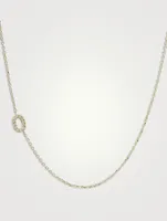 Love Letter 14K Gold O Initial Pavé Diamond Necklace