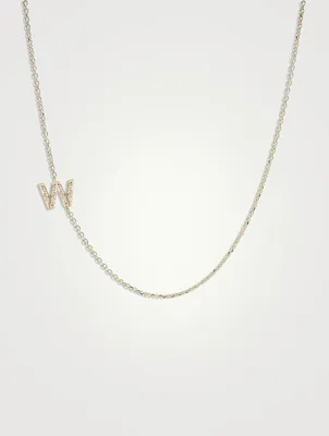 Love Letter 14K Gold W Initial Pavé Diamond Necklace