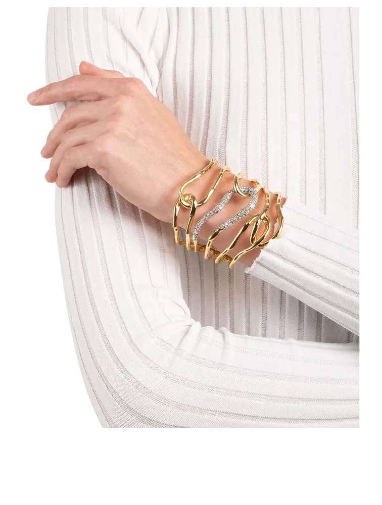 Large Solanales Crystal Twisted Cuff Bracelet