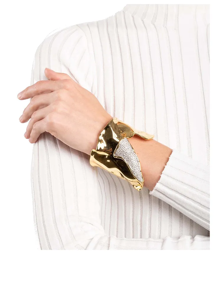 Solanales Crystal Folded Cuff Bracelet