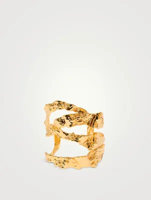 Brut Sculptural Ribbon Wide Cuff Bracelet 