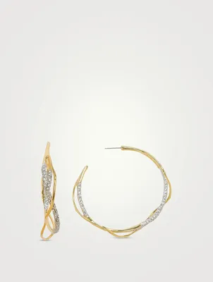 Intertwined Crystal Pavé Hoop Earrings