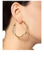 Intertwined Crystal Pavé Hoop Earrings