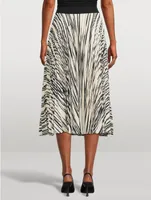 Korine Pleated Midi Skirt Stripe Print