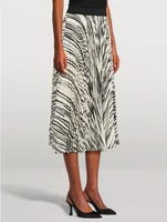 Korine Pleated Midi Skirt Stripe Print