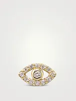 Classique 14K Gold Evil Eye Stud Earring With Pavé Diamonds