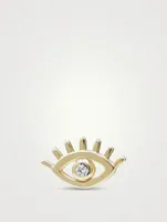 Anzie x Mel Soldera 14K Gold Evil Eye Lash Stud Earring With Diamond