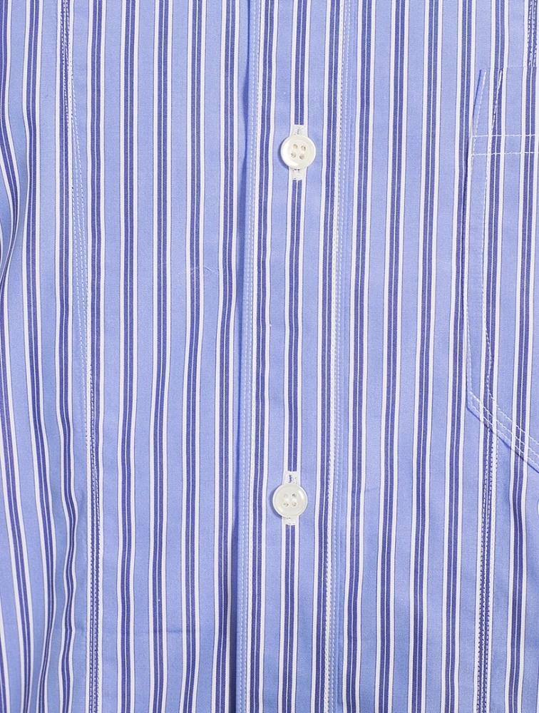 Cotton Shirt With Striped Front