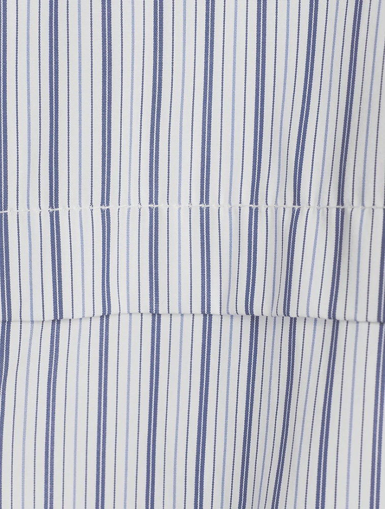 Cotton Zip Shirt Striped Print