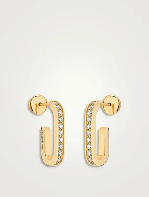 Maillon 18K Gold Earrings With Diamonds
