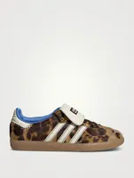 Adidas x Wales Bonner Samba Pony Hair Sneakers Leopard Print