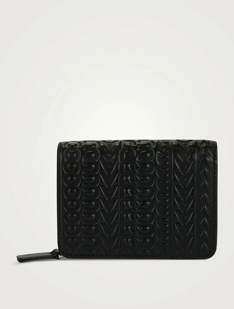 The Mini J Marc Debossed Leather Compact Wallet