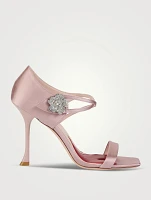 I Love Daisy Embellished Satin Sandals