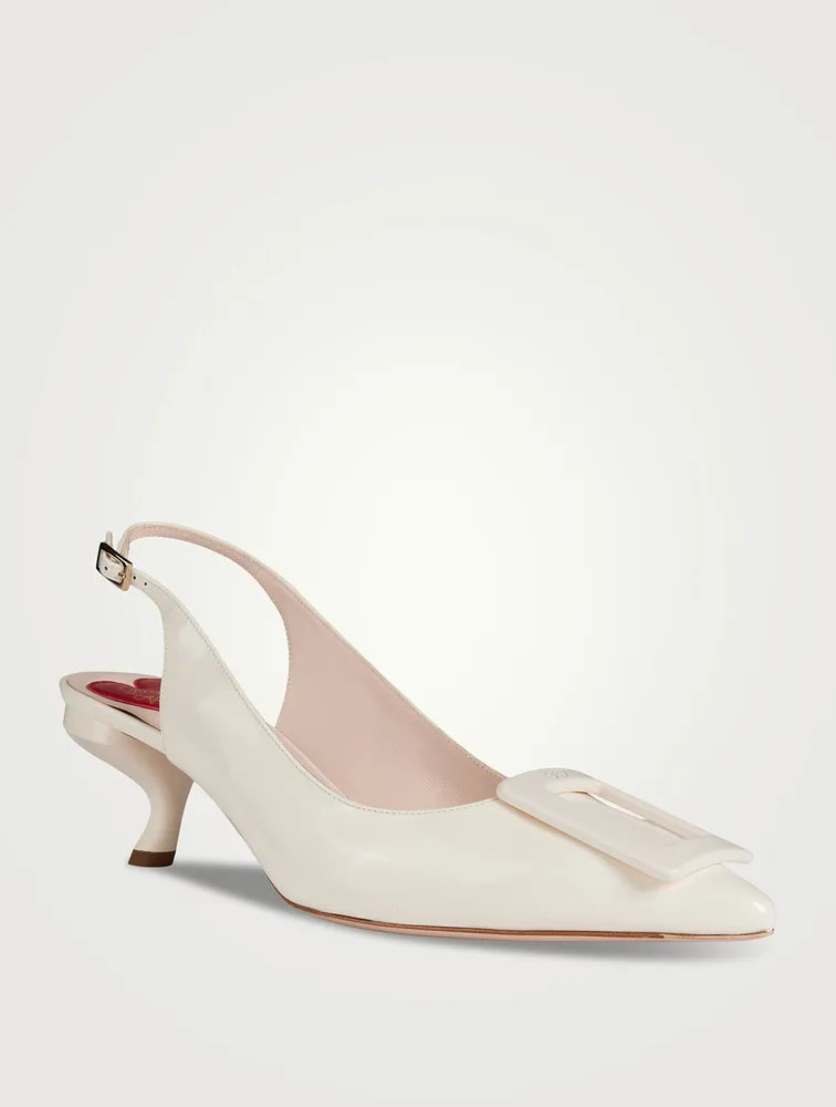 Virgule Patent Leather Slingback Pumps