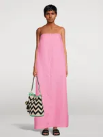 Delphi Organic Linen Strapless Maxi Dress