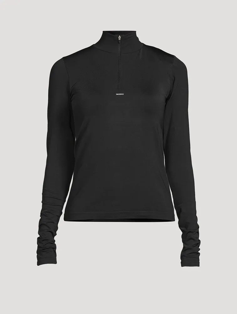 PANGAIA Plant-Stretch Compressive Half-Zip Long-Sleeve Top