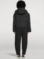 Flower-Warmth Recycled Nylon Cropped Puffer Jacket