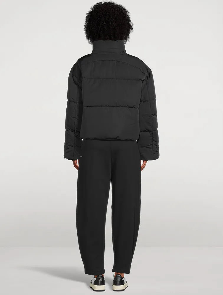 Flower-Warmth Recycled Nylon Cropped Puffer Jacket