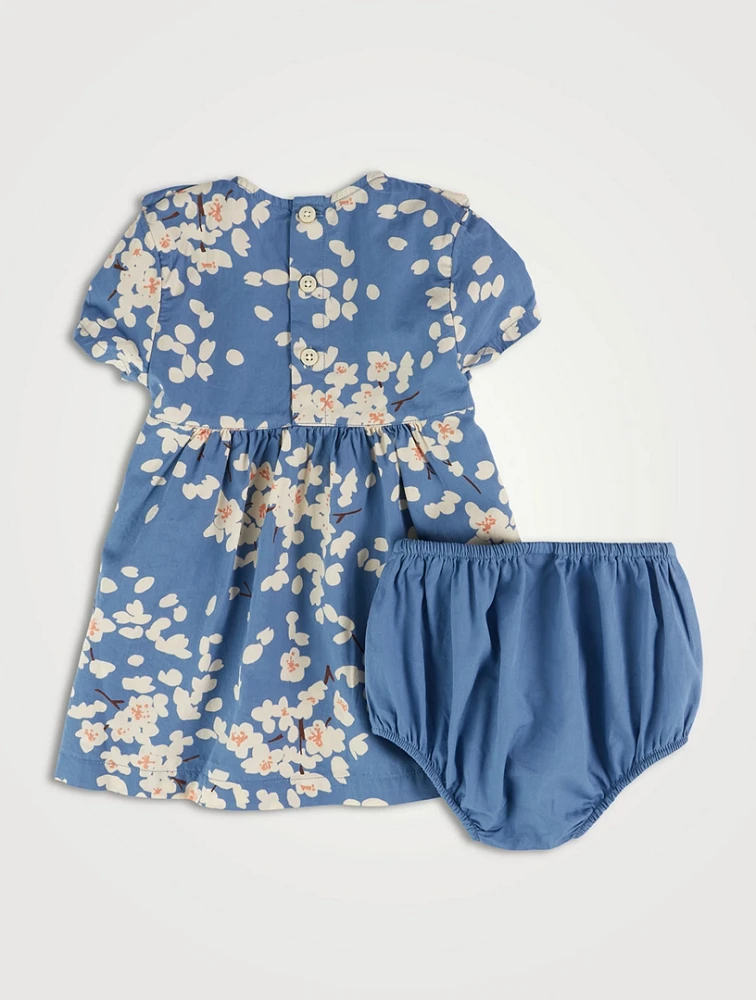 Poplin Short-Sleeve Dress With Bloomers