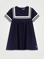 Cotton Short-Sleeve Sailor Dress