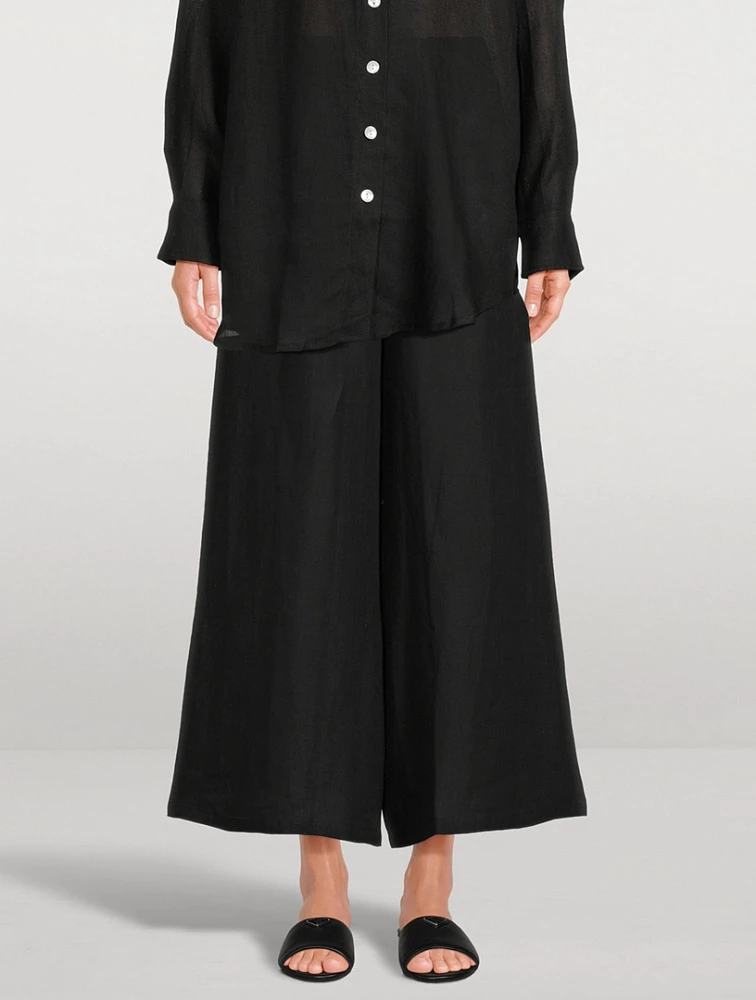 Tallows Linen Wide-Leg Pants