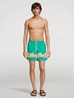 Swim Trunks Ornate Bloom Print