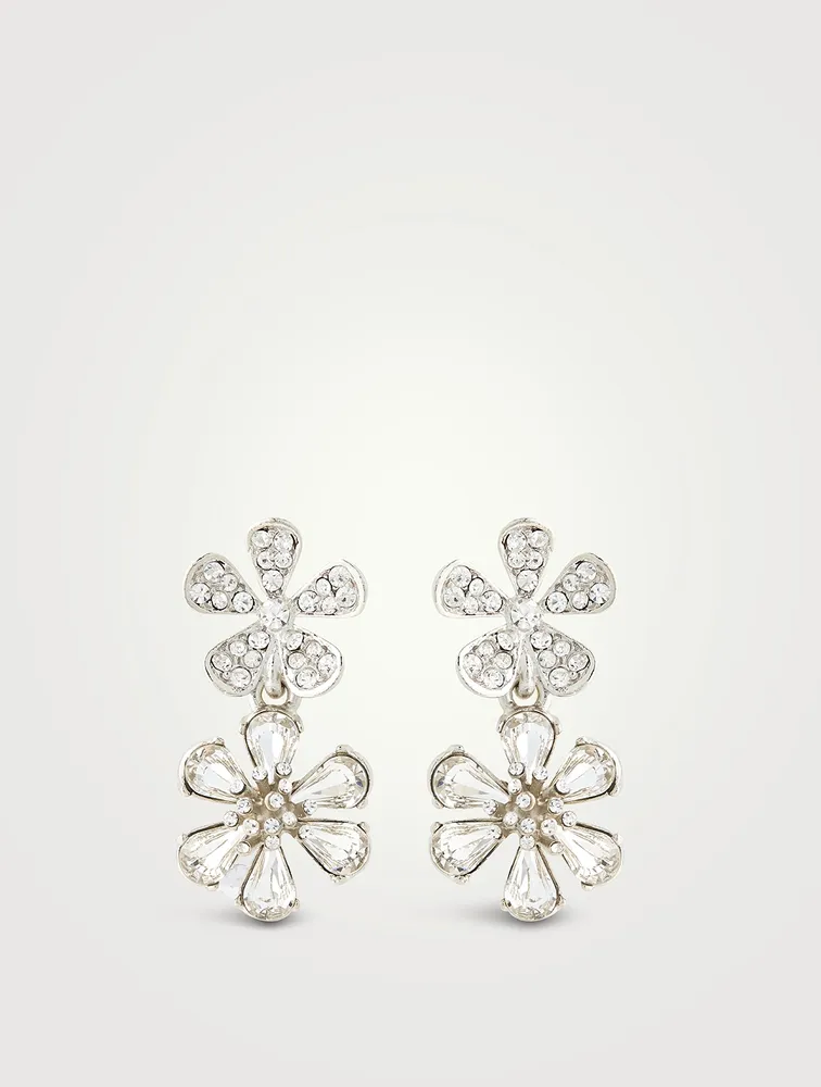 Crystal Flower Drop Earrings