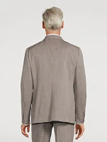 Wool Silk And Linen Seersucker Two-Piece Suit