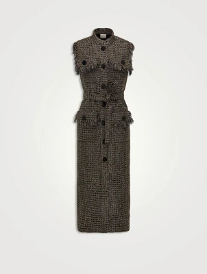 Cliff Belted Tweed Shirt Dress