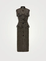 Cliff Belted Tweed Shirt Dress