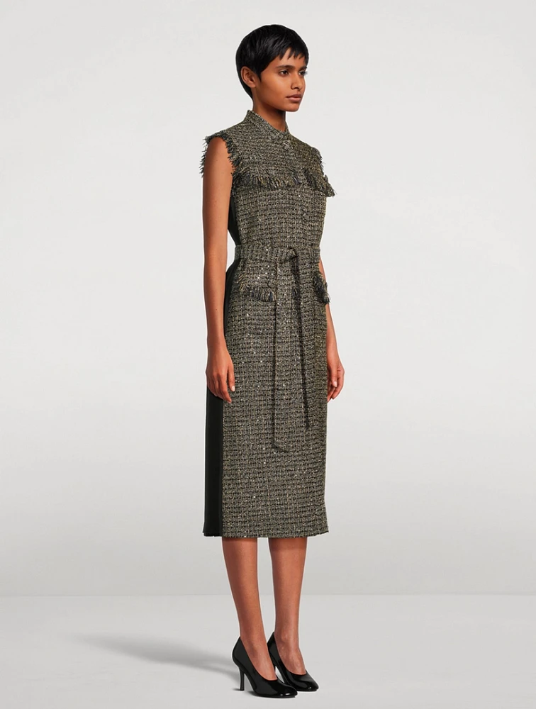 Cliff Belted Tweed Shirt Dress