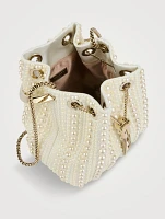 Bon Bon Pearl-Embellished Satin Clutch