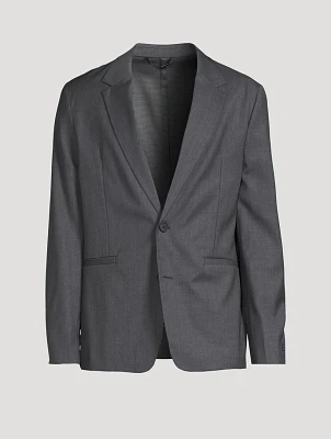 Wool-Blend Single-Breasted Jacket