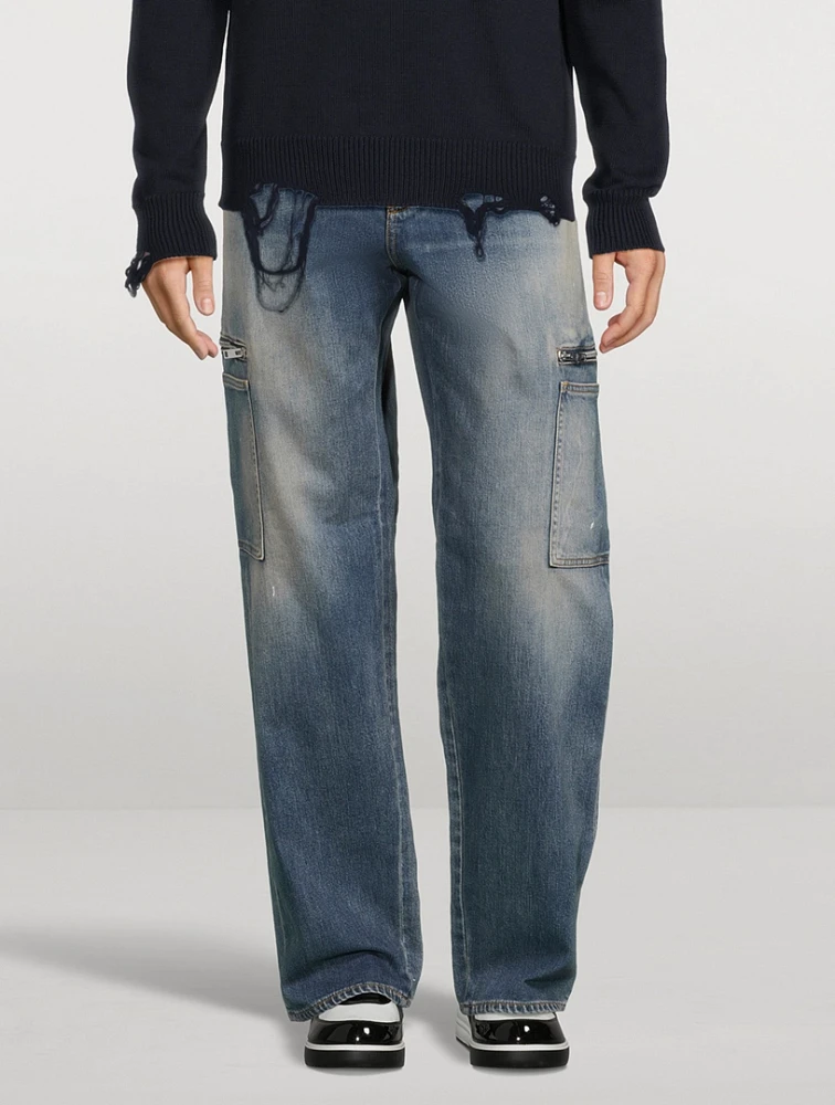 Loose Fit Cargo Jeans