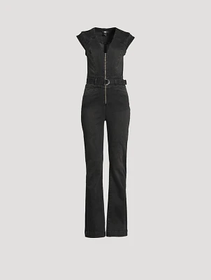 Laurel Canyon Belted Denim Jumpsuit