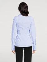 Tie-Front Poplin Shirt