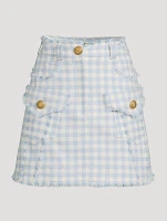 Gingham Tweed Mini Skirt