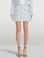 Gingham Tweed Mini Skirt