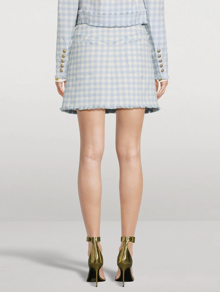 Gingham Tweed Mini Skirt