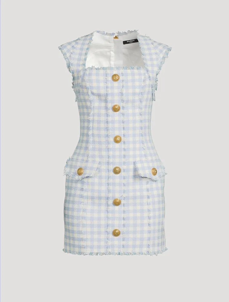 Gingham Tweed Mini Dress