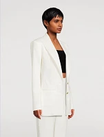 Single-Breasted Crepe Blazer