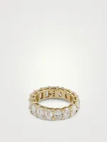 Mix & Match 18K Gold Band With Oval And Emerald Diamonds