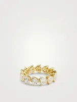 Signature 18K Gold Eternity Band With Heart Diamonds