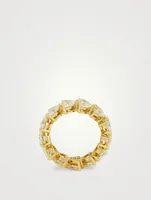 Signature 18K Gold Eternity Band With Heart Diamonds