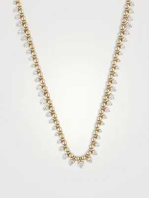 Luxe 14K Gold Droplet Necklace With Diamonds
