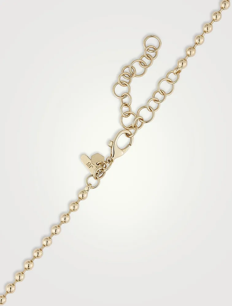 Luxe 14K Gold Droplet Necklace With Diamonds